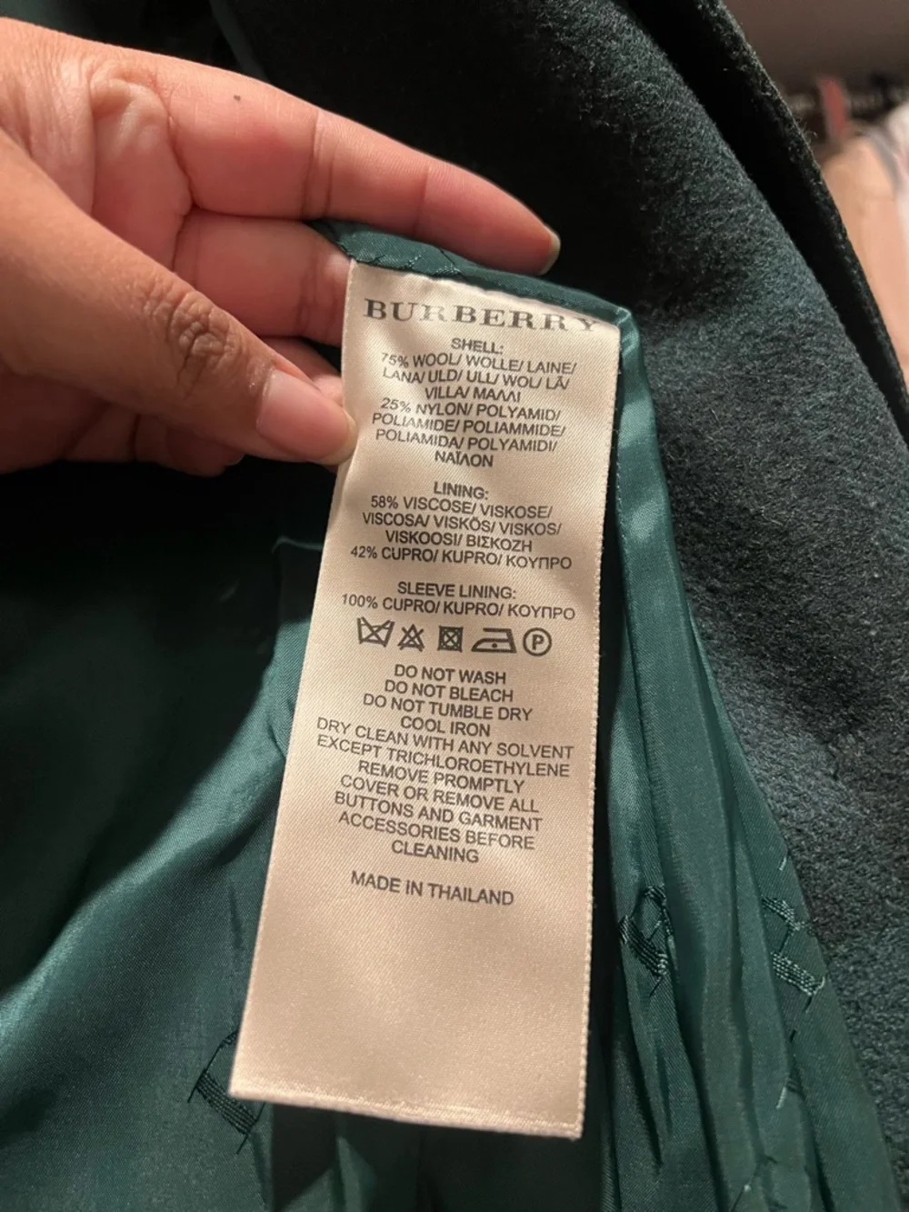 Burberry Dark Green Plaid Double-Breasted Trench Coat - Picture 2 of 3